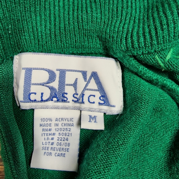 Vintage BFA Classics Green Beaded Sweater Size M - Picture 8 of 8
